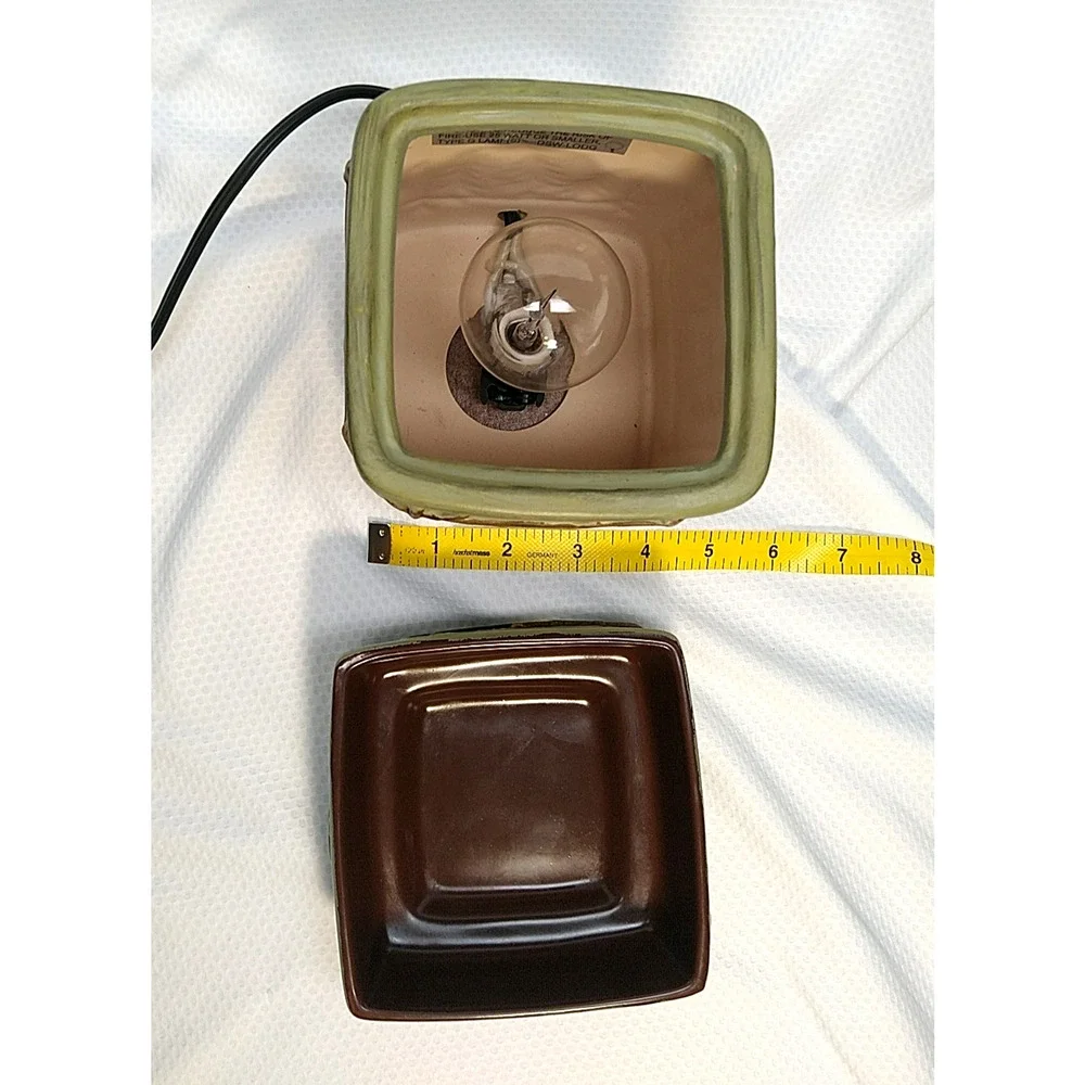 Scentsy Lodge Full Size Wax Warmer Bear Moose Pine Rustic Cabin Green Retired